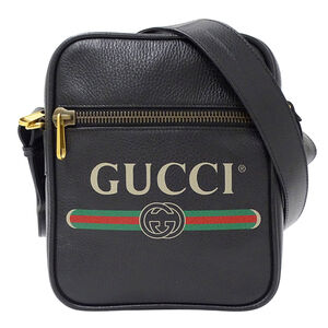 Gucci Women's Shoulder Bag, Print Leather, Black, 523591, Crossbody